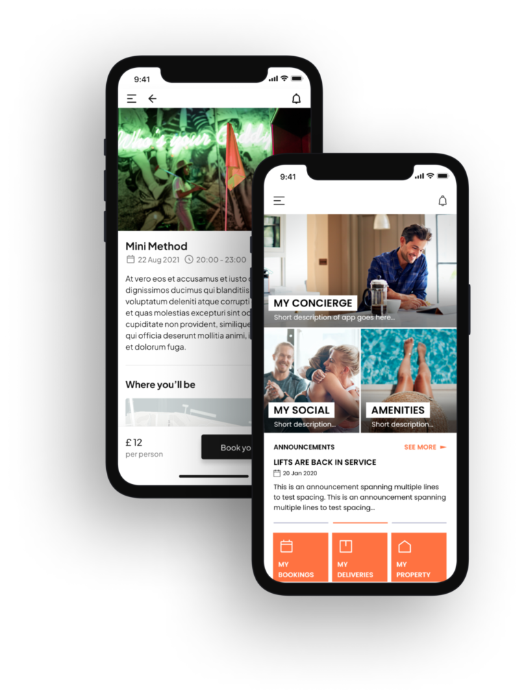 Mobile phone showing screenshot of Spike Living's software
